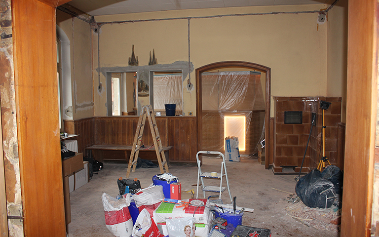 Gastraum während der Renovierung