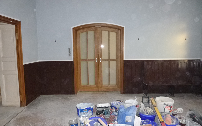 Gastraum während der Renovierung